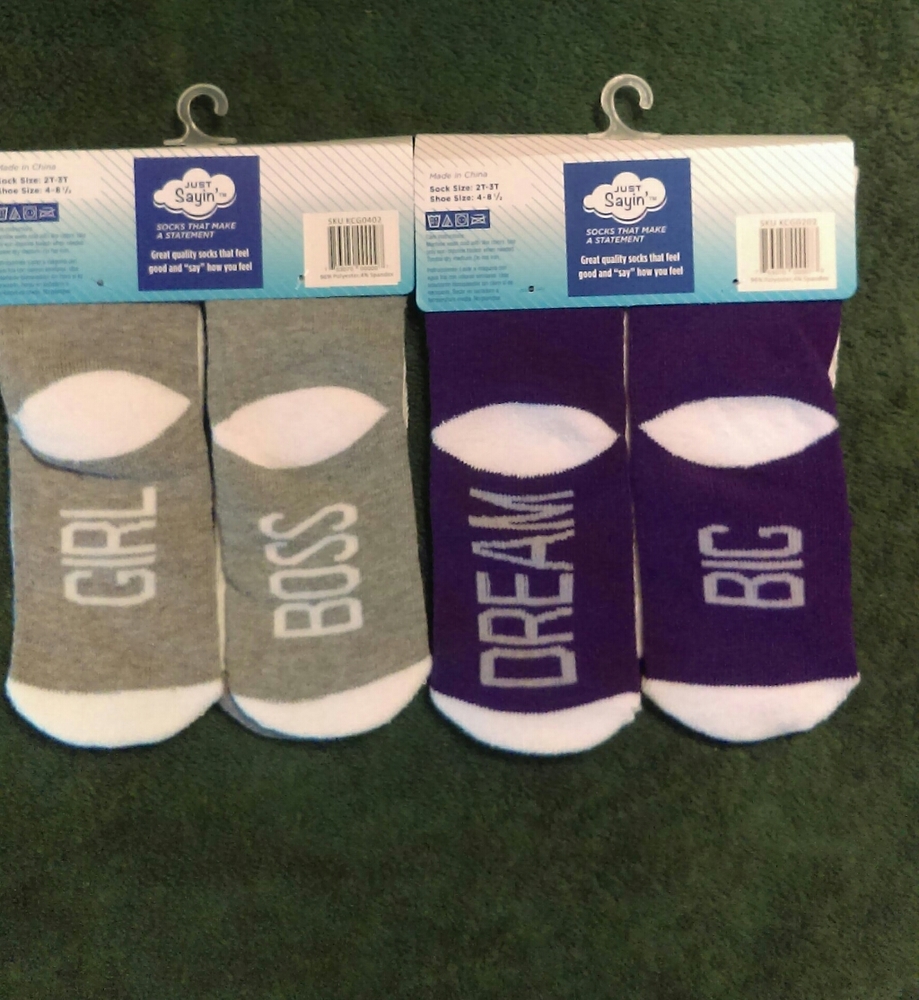 Just Saying' toddler girl's socks